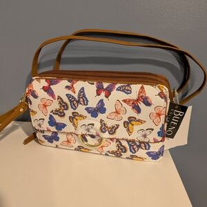 Bueno Butterfly Print Crossbody Bag - Multicolor
